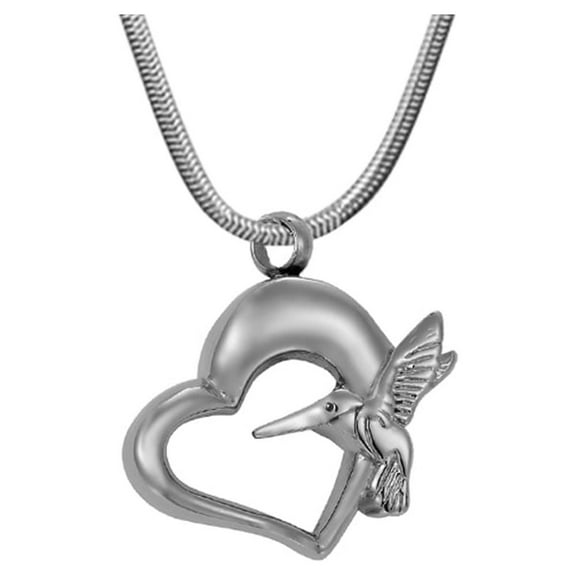Heart Huimmingbird Mini Ashes Holder Cremation Jewelry Memorial Jewelry Cremation Urn Necklace with Funnel Kit