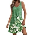 thumbnail image 2 of Odbmxy Womens Mini Dress Sleeveless Sundresses for Women 2025 Plus Size V-Neck Relaxed Fit Floral Cute Party Tank Dresses,Green L, 2 of 7