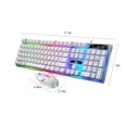 thumbnail image 3 of HAOANSuspended Colorful Backlit Keyboard Mouse Set  USB Wired Mechanical Feeling Gaming Peripherals  104-Key Illuminated Keyboard for PC/Laptop - Ergonomic Design White, 3 of 8