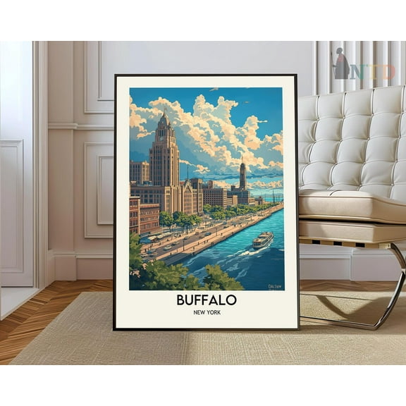 Buffalo Print, Buffalo Poster, Buffalo Wall Art, Buffalo Travel, Buffalo Art Print, Buffalo Artwork, Buffalo Photo, Buffalo New York Print Wall Art, Modern Wall Decor, 8x12 UNFRAMED