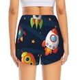 thumbnail image 2 of Lsque Spaceships and Stars Printed Women's Running Shorts with Liner Pockets,Elastic Quick Dry Workout Athletic Gym Yoga Shorts,Womens High Waist Shorts-X-Large, 2 of 9