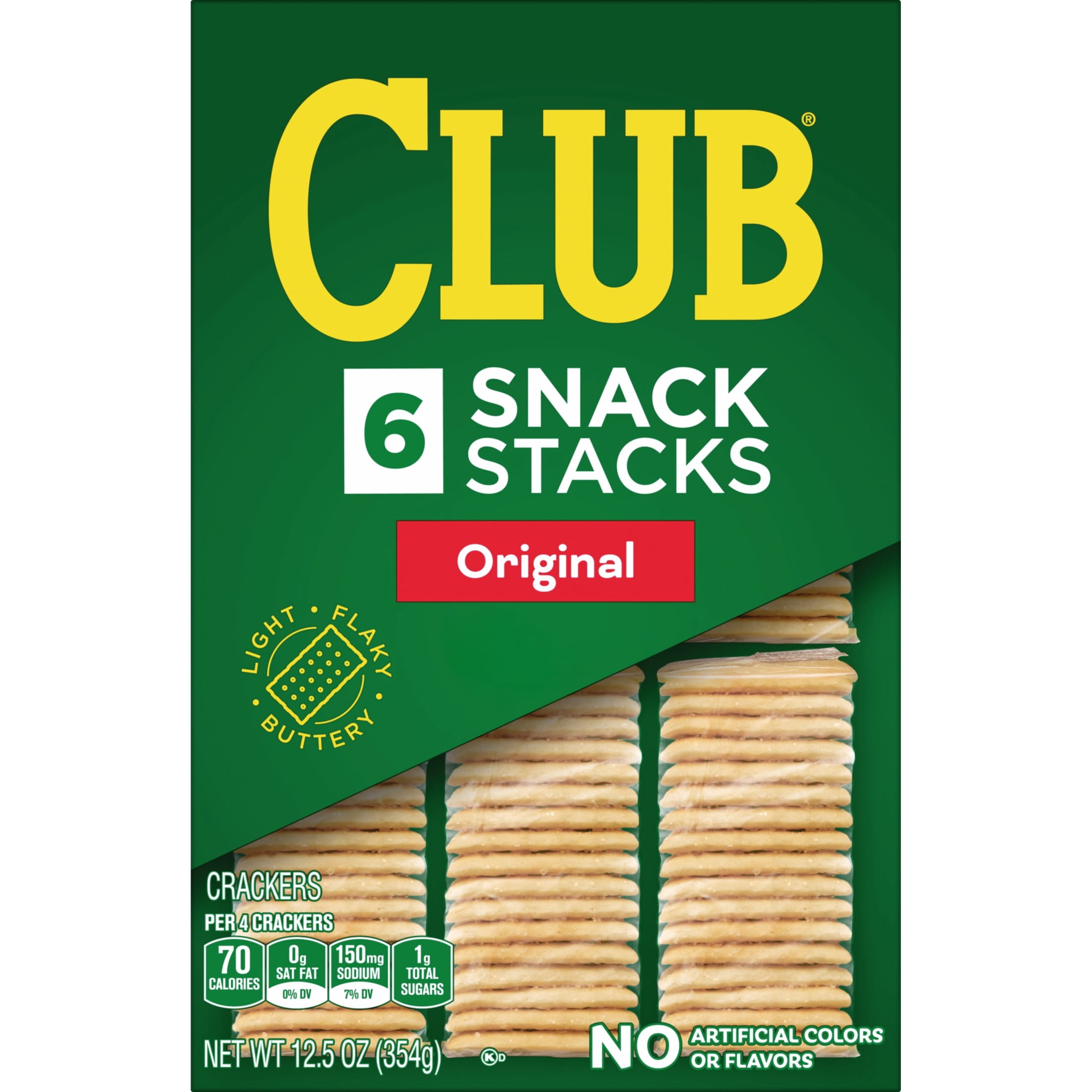 Club Snack Stacks Original Crackers, Lunch Snacks, 6 Count