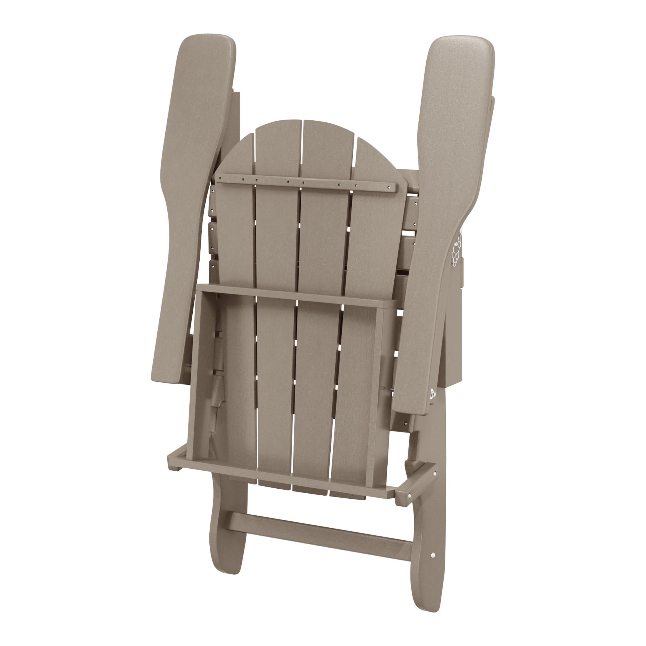 WestinTrends Malibu 2 piece set outdoor folding Poly Adirondack chair, Weathered Wood
