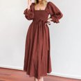 thumbnail image 3 of Vestido de una línea para damas Vestido suelto de cintura alta Suéter informal Vestido de viaje diario Hugtrwg Para estrenar, 3 of 9
