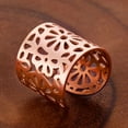 thumbnail image 2 of ELYA Jewelry Women's Polished Floral Rose Gold Steel Open Cuff Ring, 2 of 4