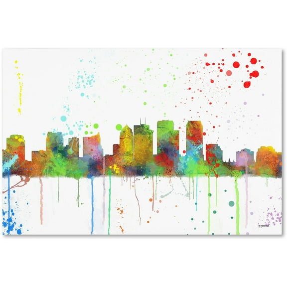Trademark Fine Art "Tampa Florida Skyline Mclr-1" Canvas Art by Marlene Watson