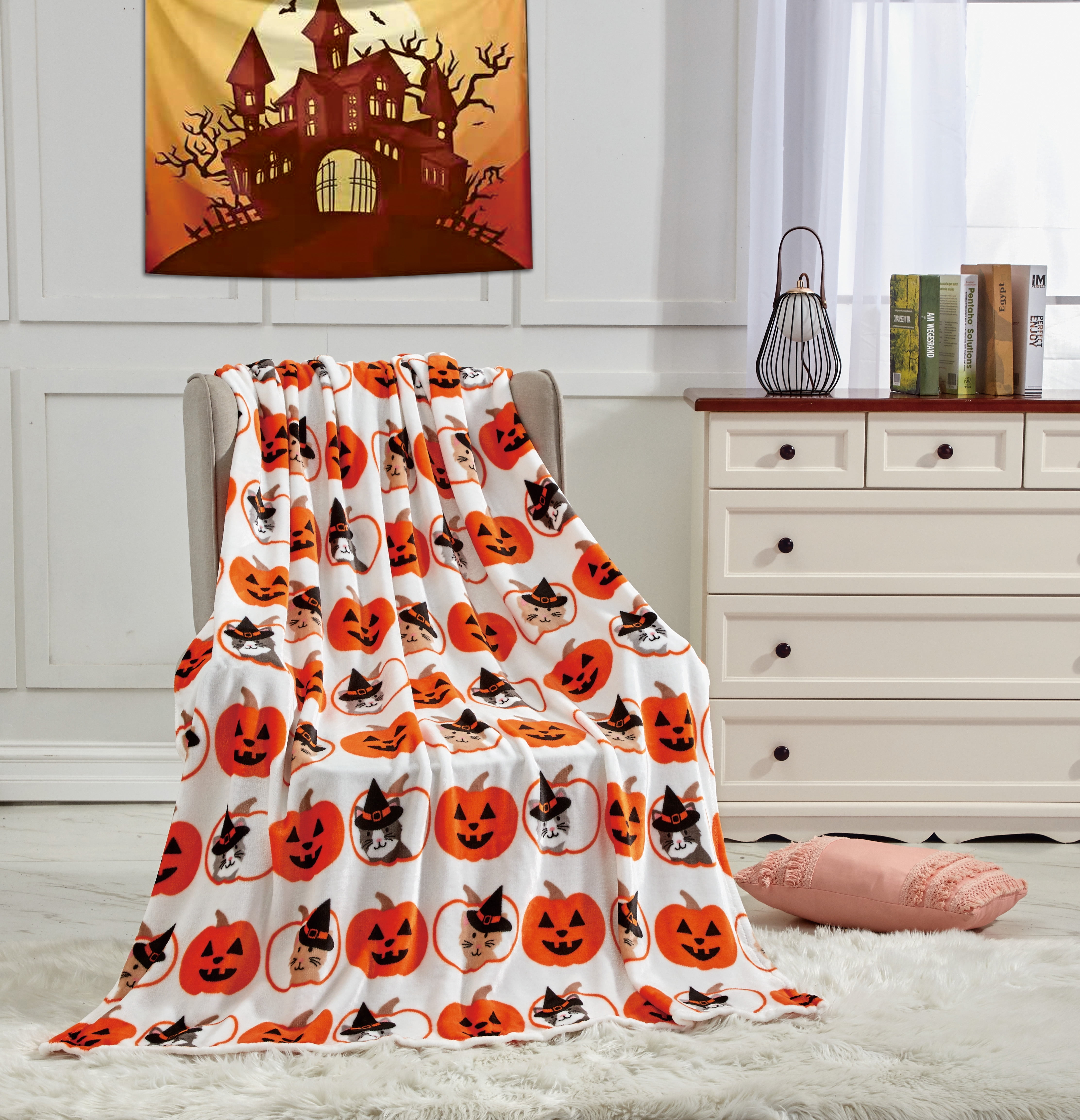 Happy Halloween Microplush Throw Blanket 50