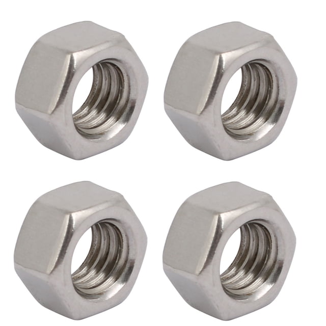Unique Bargains 4 Pcs 3/8 Pieds-16 Filetage BSW Écrou Hexagonal en Acier Inoxydable 304 Ton Argent