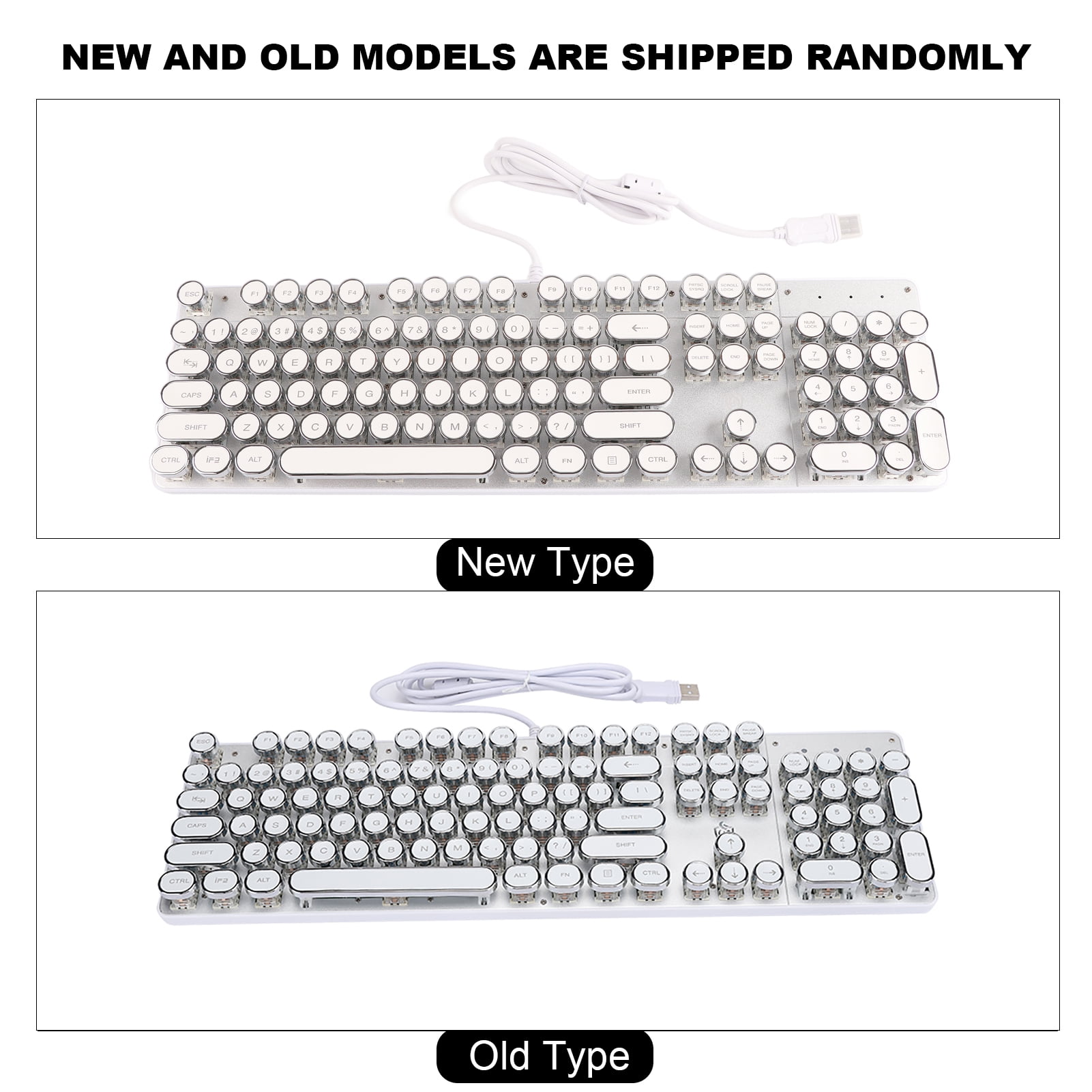Mechanical Keyboard, Plug and Play Game Keyboard User-friendly Design Keyboard White  for Game for PC for Computer
