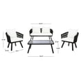 thumbnail image 6 of SAFAVIEH Belmi Outdoor Patio 4 Piece Conversation Set, Black/Beige, 6 of 8