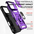thumbnail image 5 of TECH CIRCLE for iPhone 16 Pro PC+TPU Hybrid Case with Slide Camera Lens Cover, Military-Grade Magnetic Ring Car Mount Holder Kickstand Dual Layer Shockproof Protective Cover,Purple, 5 of 9