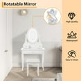 thumbnail image 2 of Twister.CK Vanity Table with LED Mirror & Stool, Modern Makeup Desk with 3 Lighting Modes, 3 Drawers, White, 2 of 8