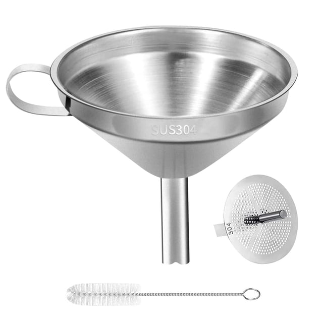 Embudo de Cocina de Acero Inoxidable Metálico con Colador 4.3 Pulgadas