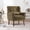 Olive Green, variant on 29" Chenille Butacas Para Sala Couch, Comfy Small Chair with Solid Wood Legs, Reading Nook Chair with Waist Pillow for Living Room, Grey