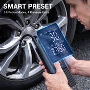 NEXPOW Tire Inflator Portable Air Compressor, 150 PSI Cordless Air Pump for Car Tires with Rechargeable Battery & 12V DC Power, Auto Shut-Off Digital Tire Pump for Car, SUV, Bike, Ball