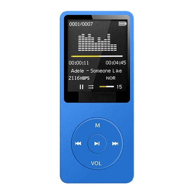 Reproductor de MP3 Reproductor de audio y música sin pérdidas Adaptador MP3 recargable portátil con pantalla, Azul Eigraketly EL001256-03B