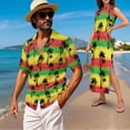thumbnail image 2 of Jeiento Matching Hawaiian Outfits for Couples Hawaiian Dresses for Women Luau Party Short Sleeve Shirts Crew Neck Loose Split Long Maxi Dress Tropical Coconut Tree Mens Shirt, 2 of 6