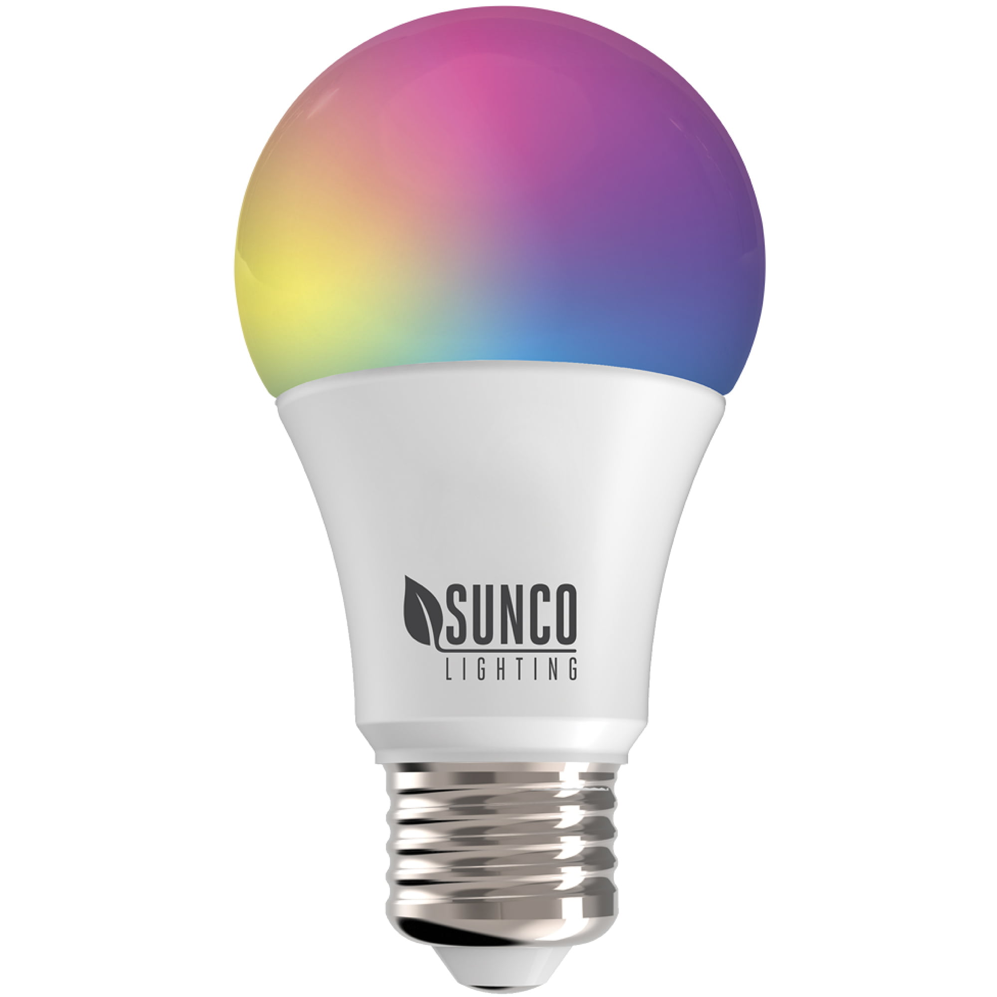 Sunco Lighting WiFi LED Smart Bulb, A19, 6W, Color Changing (RGB & CCT