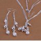 thumbnail image 1 of Conjunto de pendientes de boda para mujer, joyería de color plateado, collar bonito, conjunto de fiesta de alta calidad, venta al por mayor, S222, 1 of 2