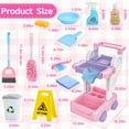 thumbnail image 5 of JoyStone Kids Cleaning Set Toys, 20PCS Pretend Play Housekeeping Supplies Kit Complete Includes Sweeping Broom, Duster, Dustpan, Brush, Rag, Housekeeping Cart Toys Gift for Kids, Pink, 5 of 9