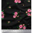 thumbnail image 1 of Soimoi Poly Georgette Fabric Leaves & Rose Flower Printed Craft Fabric by the Yard 52 Inch Wide, 1 of 3