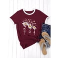 thumbnail image 3 of TWZH Women Women Daisy Graphic Faith Hope Love Letter Print Short T-Shirt, 3 of 7