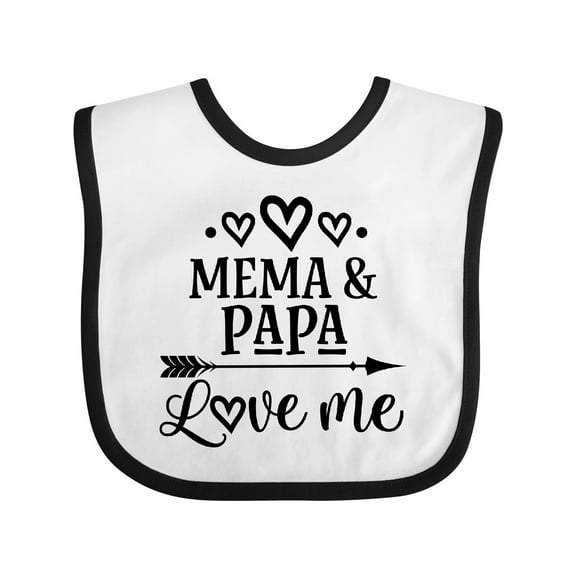 Inktastic Mema and Papa Love Me Girls Baby Bib