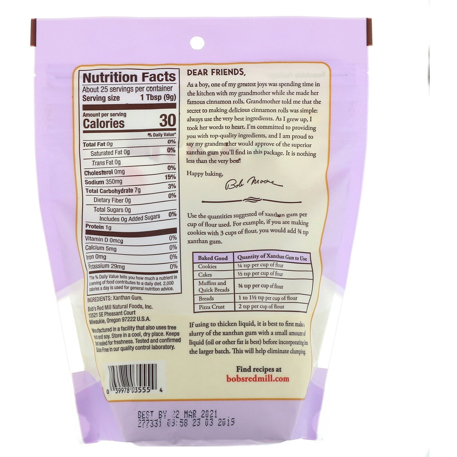 Bob's Red Mill Gluten Free Premium Xanthan Gum, Baking Thickener, 8oz (4 Pack)