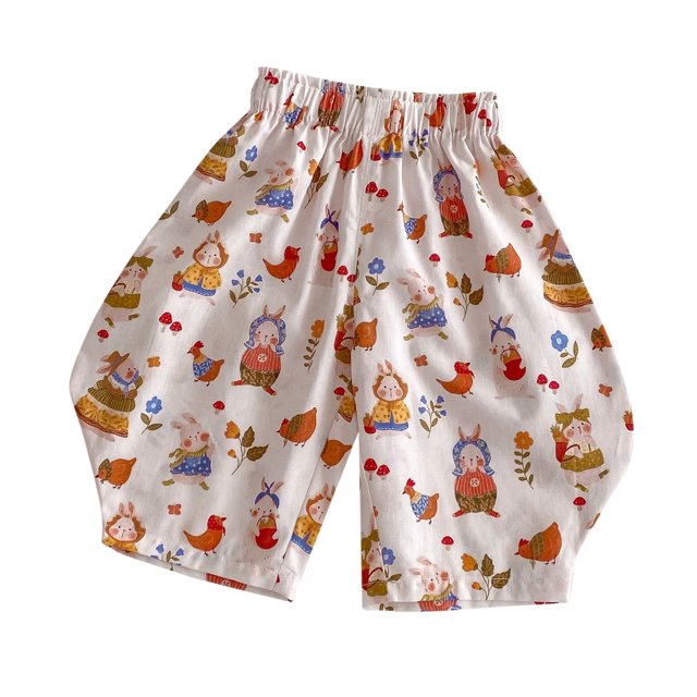 MIASHUI Kids Girl Striped Pants Summer Daily Comfortable Elastic Waist Pants,Red,3-4 Years