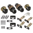 thumbnail image 6 of Hyper Tough 2-Pack Keyed Entry Doorknobs and Deadbolts in Matte Black Finish, 6 of 13
