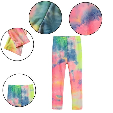 

Godderr 1-10T Kids Baby Girls Dyeing Leggings Toddler Girls Milk Silk Soft Tights Pants Stretch Slim Trousers Printed Bottoming