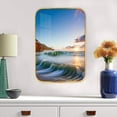 thumbnail image 6 of 12x8 In Framed Summer Ocean Waves Coconut Trees on Sands Wall Art Decor with Black Frame and Sea view Landscape Artwork For Home Office Decorations, Crystal Porcelain Painting Wall Decor, 6 of 8