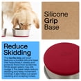 thumbnail image 3 of GORILLA GRIP Dog Bowl Set of 2, Holds 4 Cups, Food Grade 304 Stainless Steel, Silicone Base, Red, 3 of 9