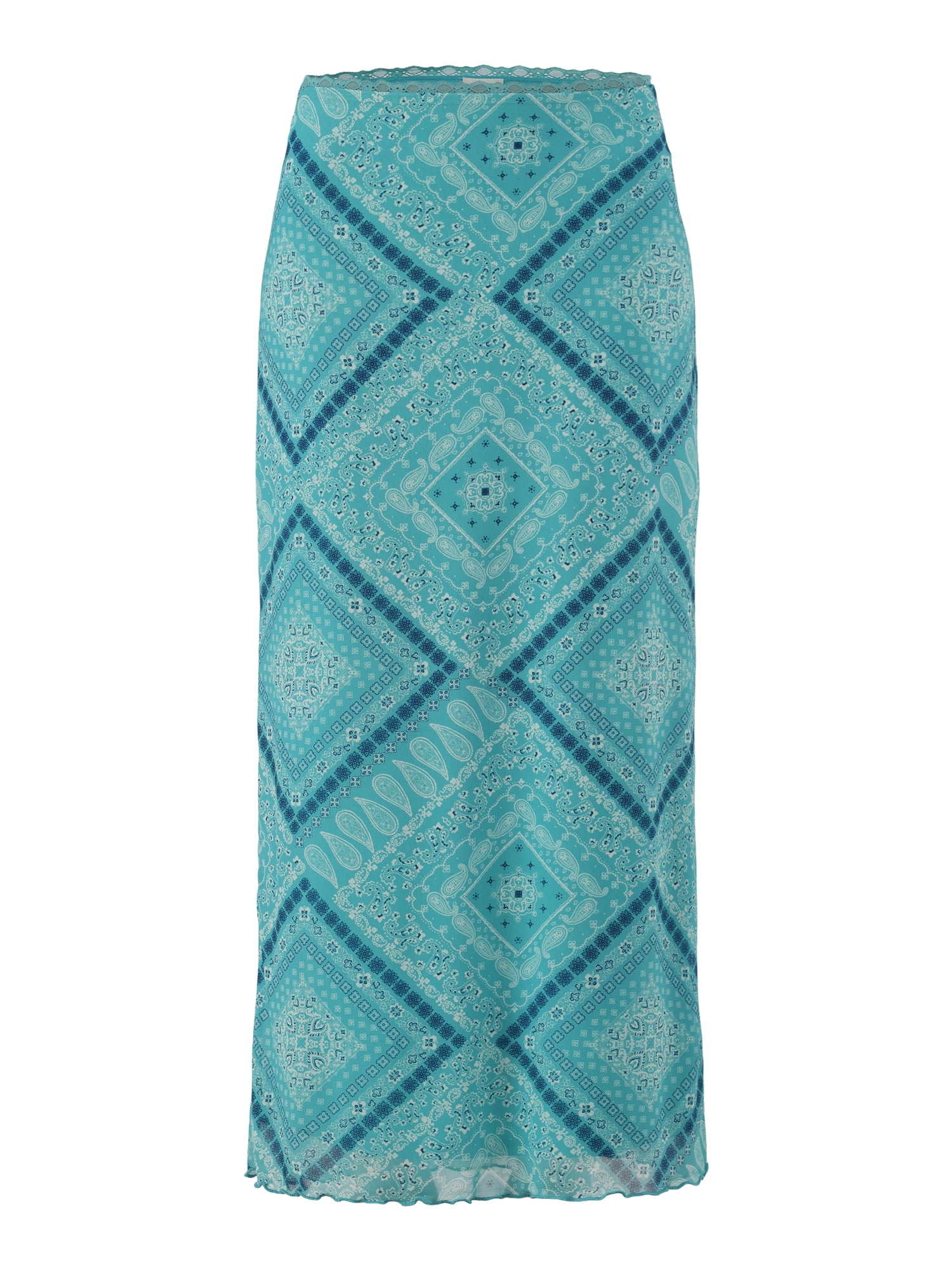 No Boundaries Lace-Trim Mesh Maxi Skirt, Women’s and Women’s Plus