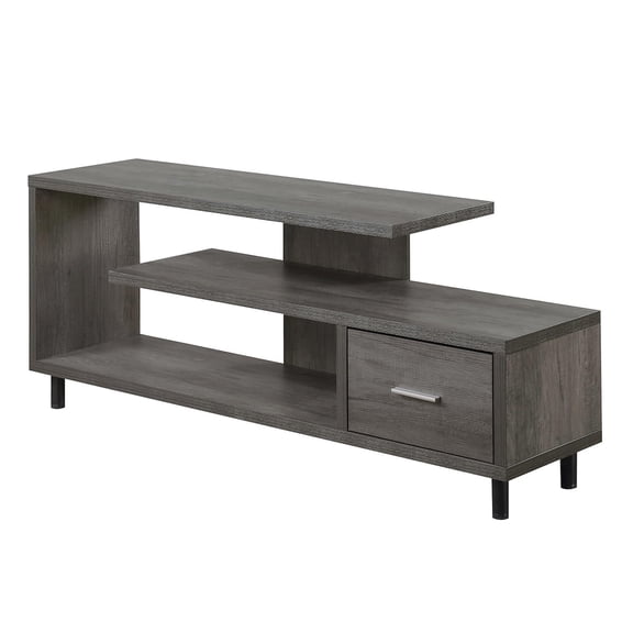 Pemberly Row Modern Wood TV Stand for TVs up to 60" in Weathered Gray