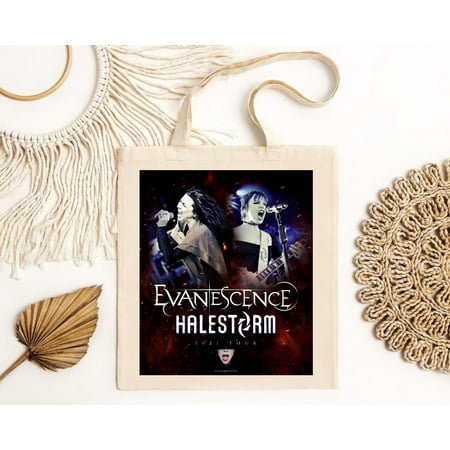vintage Evanescence Halestorm Tour 2021 Tote Bag-TH22615