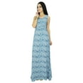 thumbnail image 2 of Bimba Womens Long Dress Sleeveless Printed Rayon Summer Beach Long Maxi Dresses, 2 of 3