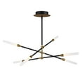 thumbnail image 3 of WAC Lighting Houdini 6-Light LED 3000K Aluminum Pendant in Black/Aged Brass, 3 of 6