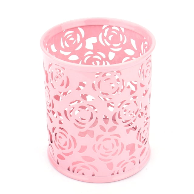 Desk Office Hollow Rose Patrón de Flores de Flores Organizador de lombrices de lombrices de contenedores