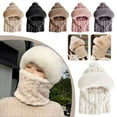 thumbnail image 2 of 2024 New Polyester Fiber Velvet 2-in-1 Hat Scarf for Girls, Windproof and Coldproof for Cycling and Travel, 2 of 9