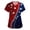 #02Wine, variant on 4th of July Scrubs Women Short Sleeve Patriotic Print 250th Anniversary Scrub Tops Medical Nursing Scrubs with Pockets Red L