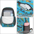 thumbnail image 4 of Monster Cartoon Truck Blue Pattern 17" School Backpacks for Teens,Waterproof Oxford Fabric,S-Shape Padded Straps for School,Travel,Hiking,Camping, 4 of 6