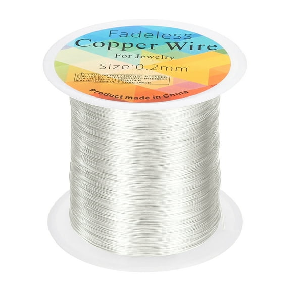 Uxcell Artistic Wire 328ft 32 Gauge Copper Craft Wrapping Wire, Bright Silver
