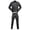 A-Black51, variant on Mens Camo 2 Piece Outfits Outdoor Sports Long Sleeve Button Up Lapel Shirts Flat Front Cargo Pants Set Multiple Pockets Soft Outfit