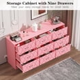 thumbnail image 3 of Homhougo 9 Drawer Dresser, 63'' Wooden Large Dresser with Power Outlet Wide Drawer, Modern Chest of Drawers for Closet, Storage Organizer Long Dresser for Hallway, Living Room, Pink, 3 of 7