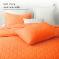 Exclusivo Mezcla Lightweight Soft Orange Twin Quilt, Geometric Stitched Pattern