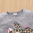 thumbnail image 6 of Laipiong Girls Two Piece Outfits Cute Big Eyed Cat Print Summer Casual Top And Shorts For Toddlers And Kids Grey 2-3, 6 of 9