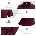 thumbnail image 4 of LEKWK Collared Shirts for Men Short Sleeve Quarter Zip Waffle Knit Golf Top Casual Lightweight Breathable Athletic Shirt for Tennis Business Work Summer Wear, 4 of 8