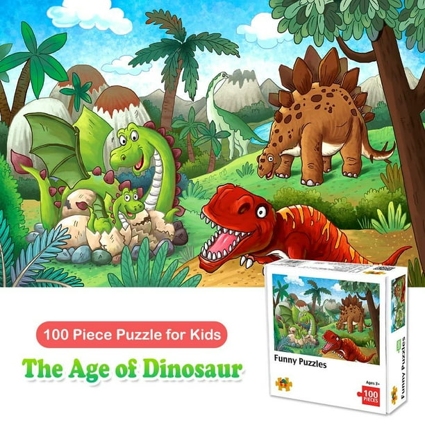 100 Piece Jigsaw Puzzles for Kids Ages 48 The Age of Dinosaur, Puzzles for Toddler Children