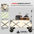 thumbnail image 3 of Al Fresco Collapsible Beach Wagon Cart Heavy Duty 225 lbs, Garden Wagon Cart with Big All-Terrain Wheels for Camping, White + Gray, 3 of 8